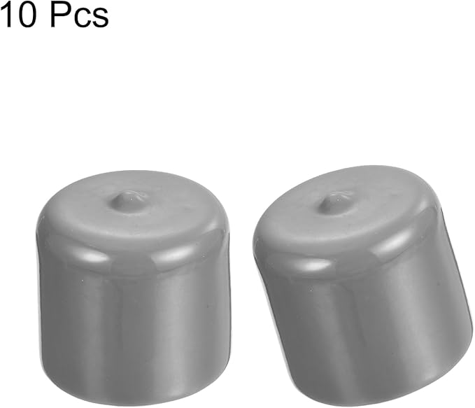 uxcell 10pcs Rubber End Caps 34mm ID Vinyl Round End Cap Cover Screw Thread Protector Light Grey