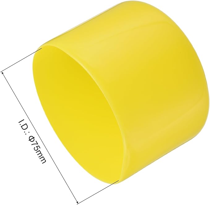 uxcell 4pcs Rubber End Caps 75mm ID Vinyl Round Tube Bolt Cap Cover Screw Thread Protectors Yellow, 50mm Height