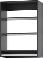 Medium Double Hanging Closet Unit, Modular Closet System, Wood Closet System Organizer with Storage for Walk in Closets, Clothing Rack Closet for Hanging Clothes, Bedroom, Black, 19.5" W