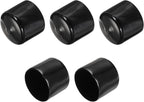 uxcell 5pcs Rubber End Caps 37mm ID Vinyl Round Tube Bolt Cap Cover Screw Thread Protectors Black