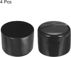 uxcell 4pcs Rubber End Caps 56mm ID Vinyl Round End Cap Cover Screw Thread Protectors Black, 40mm Height