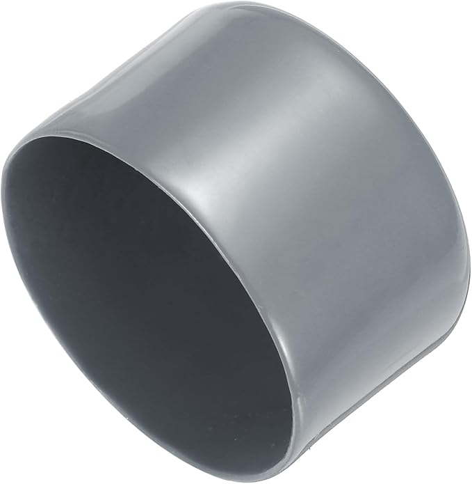 uxcell 4pcs Rubber End Caps 63mm(2 1/2 Inch) ID x 40mm(1 9/16 Inch) H Vinyl Round End Cap Cover Screw Thread Protectors Light Gray, 40mm Height
