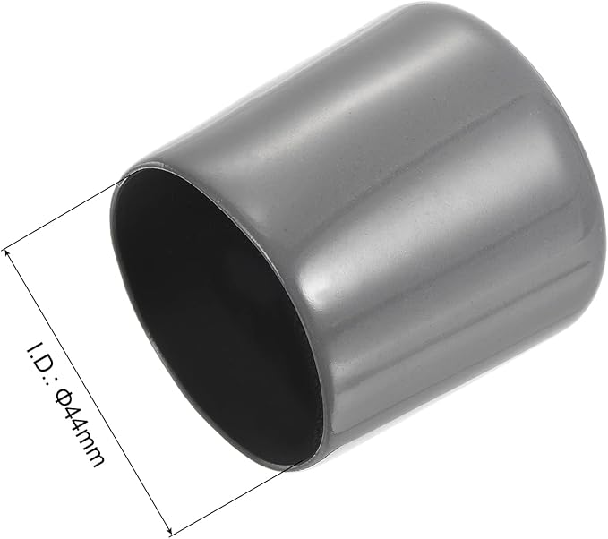 uxcell 10pcs Rubber End Caps 44mm ID Vinyl Round End Cap Cover Screw Thread Protectors Dark Grey