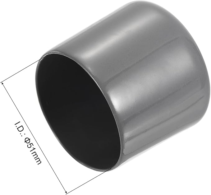 uxcell 10pcs Rubber End Caps 51mm ID Vinyl Round End Cap Cover Screw Thread Protectors Dark Grey