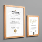 Wall Mount Acrylic Sign Holder Self Adhesive Magnetic Display Frame Clear Document Frame for Office, Store, School, Home, Wall Picture Frame (Sapele Wood A4 210×297mm/8.27×11.69inches)