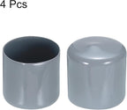 uxcell 4pcs Rubber End Caps 42mm ID Vinyl Round Tube Bolt Cap Cover Screw Thread Protectors Grey, 40mm Height