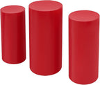 3Pcs Metal Pedestal Stand for Party, Large Red Cake Stand, Pedestal Display Plinth Pillars for Wedding Ceremony Birthday Party Art Decor, Column Decorative Cube for Wedding Dessert Table Display