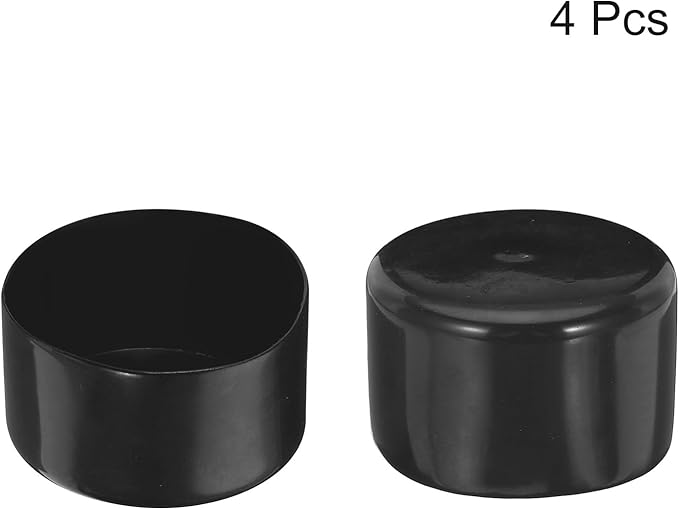 uxcell 4pcs Rubber End Caps 80mm ID Vinyl Round Tube Bolt Cap Cover Screw Thread Protectors Black, 50mm Height