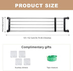 Hershii Expandable Closet Tension Shelf Rod Adjustable Metal Storage Rack Cabinet Organizer DIY Divider Separator Shelves for Wardrobe Cupboard Kitchen Bathroom, Black, 39.76-60.03inches