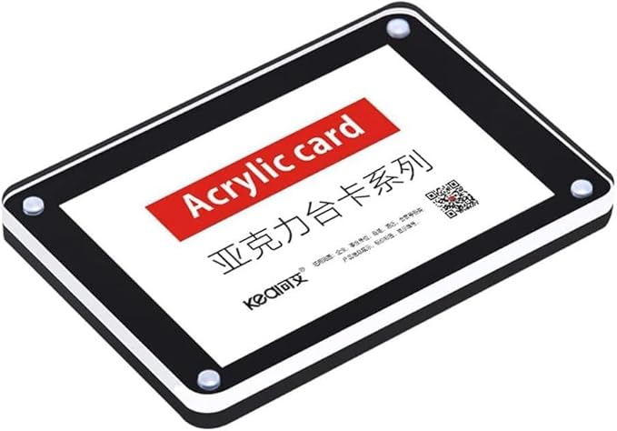 5 Pack Acrylic Label Holder Price Tag Displays Sign Holder with 3M Tape Adhesive Wall Mount Sign Stand (Black 90*60mm/3.54*2.36 inches)