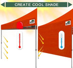 Eurmax USA 10ft Instant Canopy SunWall Canopy Tent Sidewall for Pop Up Canopy Tent,1 Pack Removable Sidewall Only(Orange)