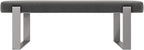 VANT Upholstered Bed Bench - Velvet Smoke Grey - Brushed Nickel - Contemporary Modern, Bedroom Bench Seat, Hallway, or Entryway