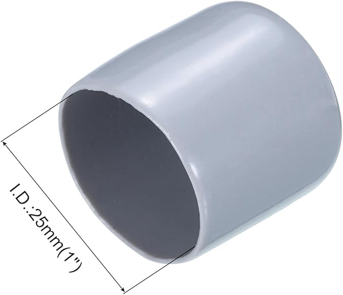 uxcell 10pcs Rubber End Caps 25mm(1") ID Vinyl Round End Cap Cover Screw Thread Protectors Grey