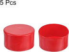 uxcell 5pcs Rubber End Caps 3 15/16"(100mm) ID Vinyl PVC Round Tube Bolt Cap Cover Screw Thread Protectors Red