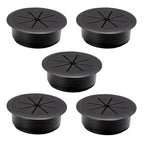 5 Pcs Desk Grommet 2" / 50 mm, Desk Hole Cover for Cables Black, Cable Grommet ABS Plastic, Desk Hole Grommet for Home & Office Pc, Detachable Cable Cord Organizer