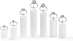 Oirlv Acrylic Jewelry Display Stand Ring Showcase Display Holder 7 PCS Rings Stand (White Frosted)