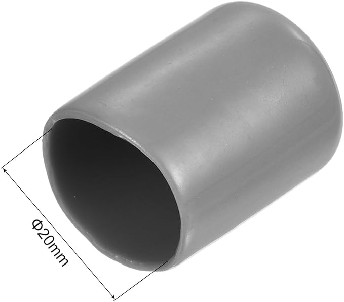 uxcell 10pcs Rubber End Caps 20mm ID Vinyl Round End Cap Cover Screw Thread Protector Light Grey