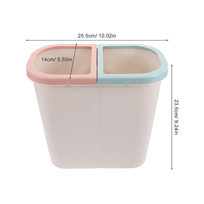 Dry Wet Separation Kitchen Garbage Can Narrow Dual Compartment Trash Bin for Home Office Compact Space-Saving Wastebasket Efficient Sorting for Bathroom and Kitchen