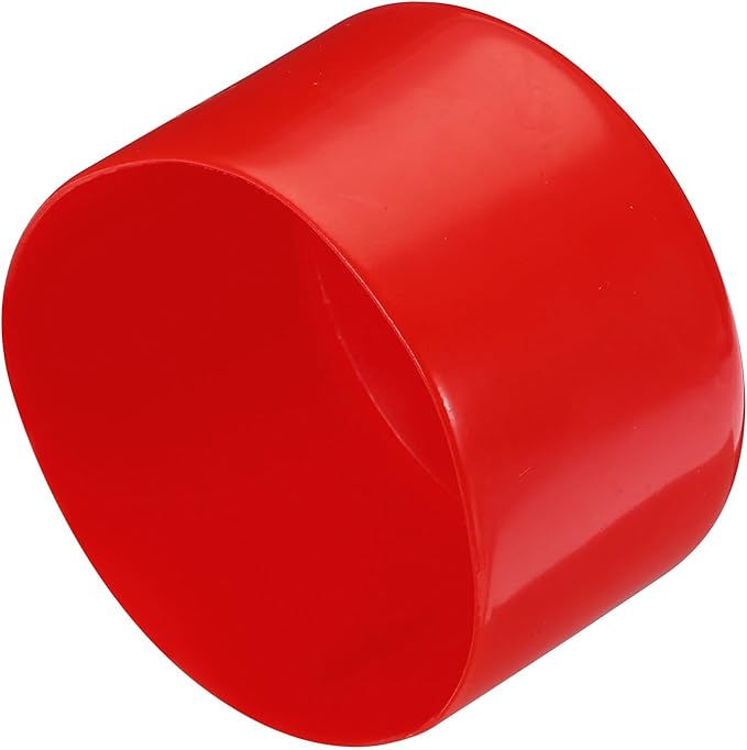 uxcell 4pcs Rubber End Caps 80mm ID Vinyl Round Tube Bolt Cap Cover Screw Thread Protectors Red, 50mm Height