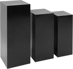 6Pcs Metal Display Pedestal Stands, Square Flower Display Pillars Rack for Wedding Party Decor, Dessert Table Display Cake Plant, Column Decorative Cube (Black, 3PCS)
