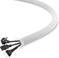 25Ft-1/2inch PET Expandable Braided Wire Sleeving,Wire Loom Cable Sleeve for TV,Computer,Home Theater,Automotive,Home Industrial,Electrical Wires,Chemical,Protect Cat from Chewing Cords,White