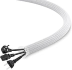 25Ft-1/4inch PET Expandable Braided Wire Sleeving,Wire Loom Cable Sleeve for TV,Computer,Home Theater,Automotive,Home Industrial,Electrical Wires,Chemical,Protect Cat from Chewing Cords,White