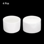 uxcell 4pcs Rubber End Caps 80mm ID Vinyl Round End Cap Cover Screw Thread Protectors White, 50mm Height