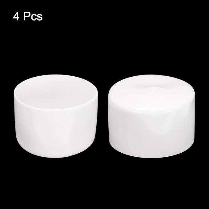 uxcell 4pcs Rubber End Caps 80mm ID Vinyl Round End Cap Cover Screw Thread Protectors White, 50mm Height