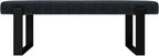 VANT Upholstered Bed Bench - Weave Blue Denim - Matte Black - Contemporary Modern, Bedroom Bench Seat, Hallway, or Entryway