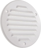Vent Systems - 4 Inch (Inner) Pack of 10 White Metal Round Soffit Air Vent Grille Cover, Register air Vent Deflector, Louver - Built-in Mesh - HVAC for Bathroom, Home Office, Kitchen 5 Inch (Outer)