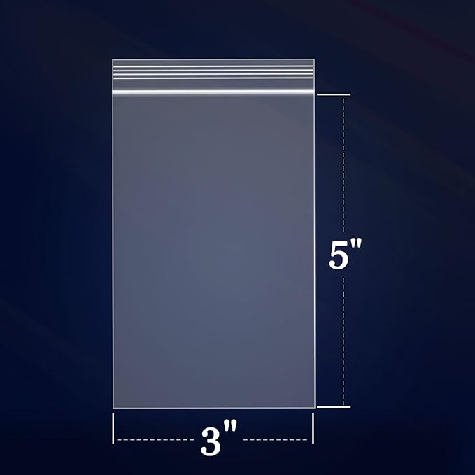 iMailer - 500 Count - 3" x 5" Small Zip Bags - Plastic Zip Poly Bags 2 Mil Baggies with Lock Seal Zipper for Snack, Treats, Party Favors, Photo, Jewelry