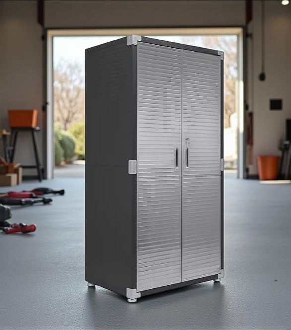 Heavy Duty Storage Solid Stainless Steel Cabinet with Lockable, Adjustable Shelf, Metal Garage Organizer (Graphite, 36" W x 24" D x 72" H)