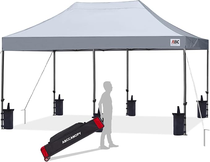 ABCCANOPY Patio Pop Up Canopy Tent 10x20 Commercial-Series (Gray)