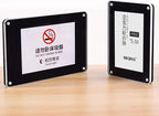 5 Pack Acrylic Label Holder Price Tag Displays Sign Holder with 3M Tape Adhesive Wall Mount Sign Stand (Black 120*80mm/4.72*3.15 inches)