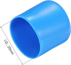 uxcell 10pcs Rubber End Caps 25mm(1") ID Vinyl Round End Cap Cover Screw Thread Protectors,Light Blue