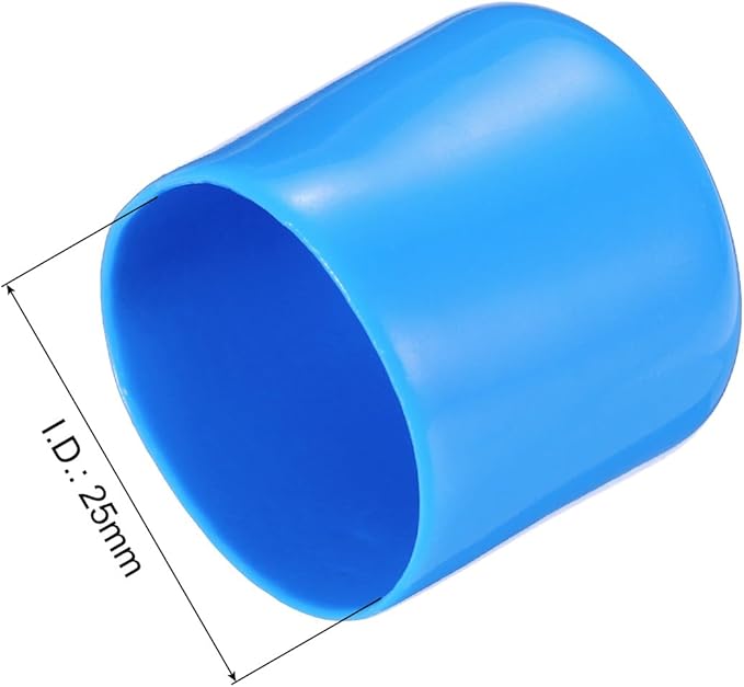 uxcell 10pcs Rubber End Caps 25mm(1") ID Vinyl Round End Cap Cover Screw Thread Protectors,Light Blue