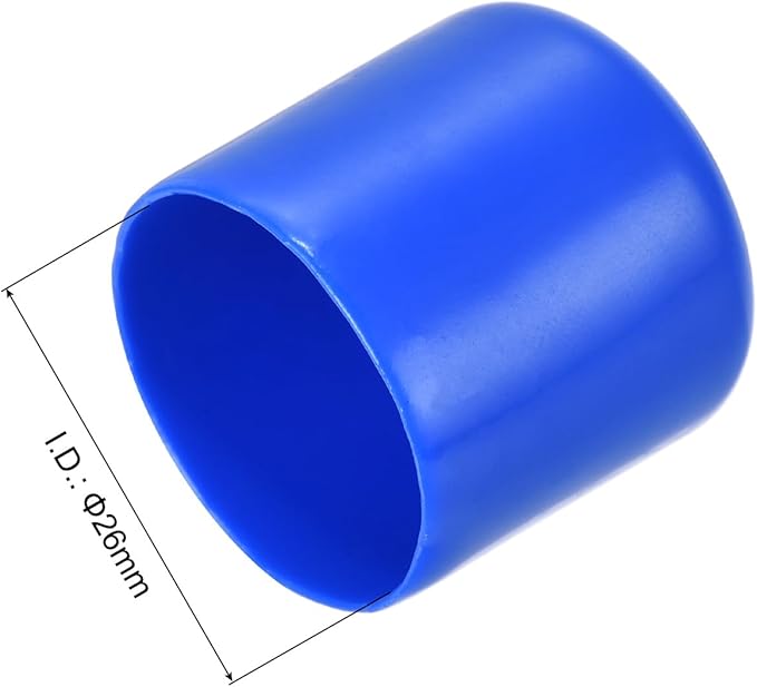 uxcell 10pcs Rubber End Caps 26mm ID Vinyl Round Tube Bolt Cap Cover Screw Thread Protectors Blue