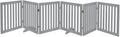 unipaws 120" Extra Wide Pet Gate, Free Standing Dog Gate for Doorways, Stairs, Foldable Puppy & Room Divider, Wooden Playpen for The House, Indoor Use (24" H, Grey)