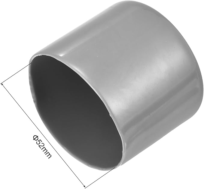 uxcell 4pcs Rubber End Caps 52mm ID Vinyl Round End Cap Cover Screw Thread Protectors Light Gray, 40mm Height