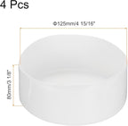 uxcell 4pcs Rubber End Caps 125mm (4 15/16 Inch) ID x 80mm(3 1/8 Inch) H Vinyl Round End Cap Cover Screw Thread Protectors White