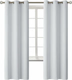 BGment Room Darkening Curtains 72 Inches Long - Grommet Thermal Insulated Drapes Window Treatment Curtains for Bedroom, 2 Panels, 42 x 72 Inch, Greyish White