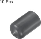 uxcell 10pcs Rubber End Caps 13.5mm ID Vinyl Round End Cap Cover Screw Thread Protector Dark Grey