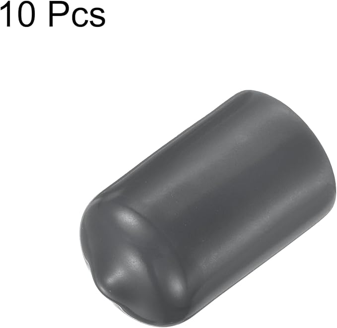 uxcell 10pcs Rubber End Caps 13.5mm ID Vinyl Round End Cap Cover Screw Thread Protector Dark Grey