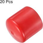 uxcell 20pcs Rubber End Caps 46mm ID Vinyl Round Tube Bolt Cap Cover Thread Protectors Red