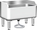Floor Mop Sink With Drainage/Strainer,stainless steel utility sink,304 Stainless Steel,for Laundry Room,Kitchen, Restaurant, Garages,(S-17.7"L x 16.1"W x 21.6"H)