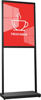 Sign Holder Floor Stand, Heavy Duty Pedestal 22×28 in Slide-In Double Sided Poster Banner Stand for Board Display (Black)