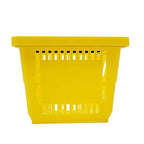 12Pcs 18L Shopping Baskets with Handles, Portable Plastic Retail Grocery Baskets Large Capacity for Stores, Supermarket, Retail, Groceries Shopping (Yellow)