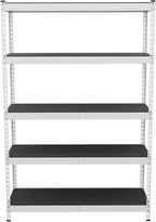 SafeRacks Modular Garage Shelving - 5 Tier Storage Shelves, Tall Metal Rack Shelves for Storage, Heavy Duty Steel Shelf Organizer for Garage, Or Kitchen Pantry (White, 18 x 48 x 72)