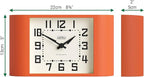 NEWGATE® Mini Metro Desk Clock | Retro Mantel Clock | Orange | Mid Century Style for Desk, Table top, Shelf or Bedside