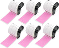 BETCKEY - Shipping/Name Badge Labels Replacement for Brother DK-1202 (2.4 in x 3.9 in), Compatible with Brother QL Label Printers [6 Rolls/1800 Labels, Pink]